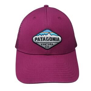 Patagonia Ventura CA Snapback Trucker Hat Pink One Size Adjustable Mesh Back